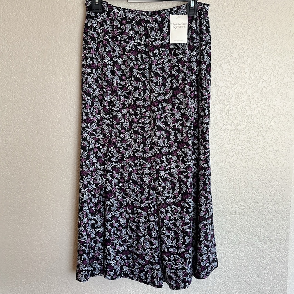 🆕 Christopher & Banks floral flare maxi skirt